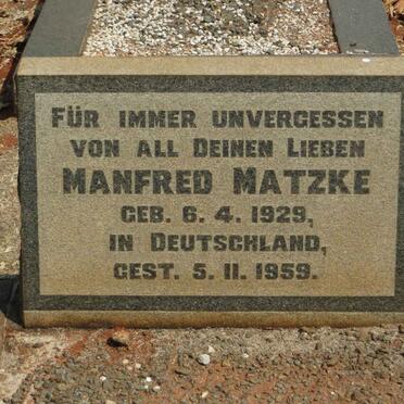 MATZKE Manfred 1929-1959