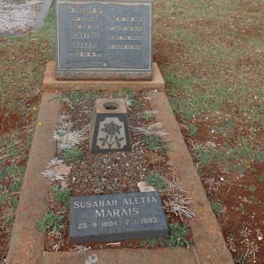 MARAIS Ignatius -1947 &amp; Susarah Aletta 1904-1993