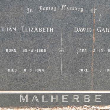 MALHERBE Dawid Gabriel 1895-1953 &amp; Lilian Elizabeth 1909-1964