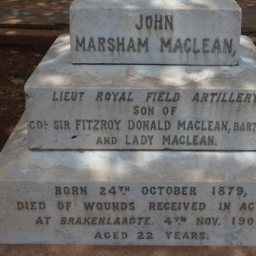 MacCLEAN John Marsham 1879-1901