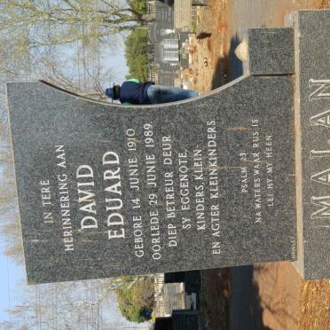MALAN David Eduard 1910-1989