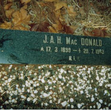 MacDONALD John Adam Hutchinson 1899-1963