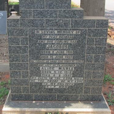 MAY Jacobus 1911-1950 &amp; Alice Maria 1912-1982