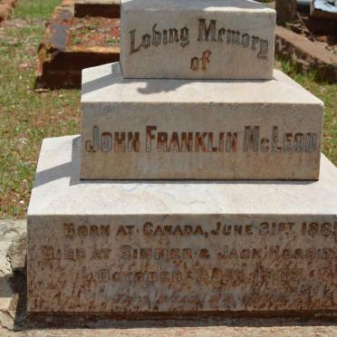 McLEOD John Franklin 1865-1909