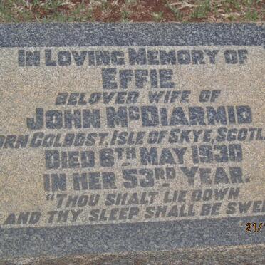 McDIARMID Effie -1930