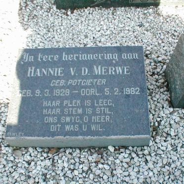 MERWE Hannie, v.d. nee POTGIETER 1929-1982