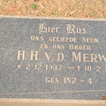 MERWE H.H., v.d. 1937-1961