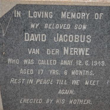 MERWE David Jacobus, van der -1949