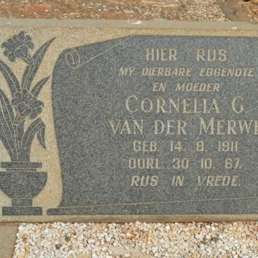 MERWE Cornelia C., van der 1911-1967