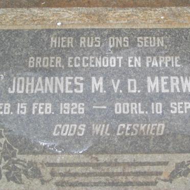 MERWE Johannes M., v.d. 1926-1955