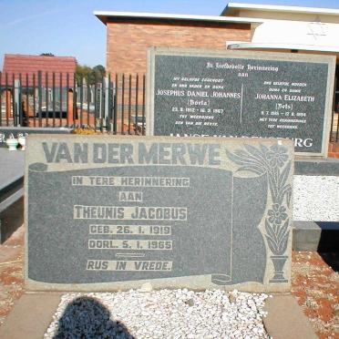 MERWE Theunis Jacobus, van der 1919-1965