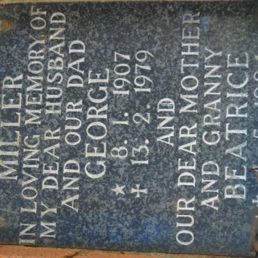 MILLER George 1907-1979 &amp; Beatrice -1984
