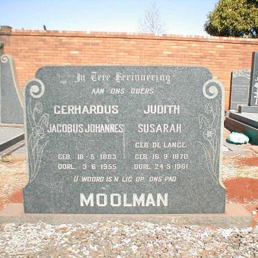 MOOLMAN Jacobus Johannes 1863-1955 &amp; Susarah DE LANGE 1870-1961