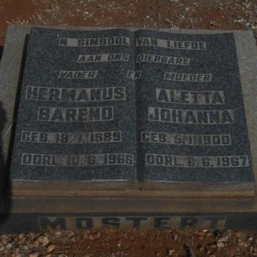 MOSTERT Hermanus Barend 1889-1966 &amp; Aletta Johanna 1900-1967