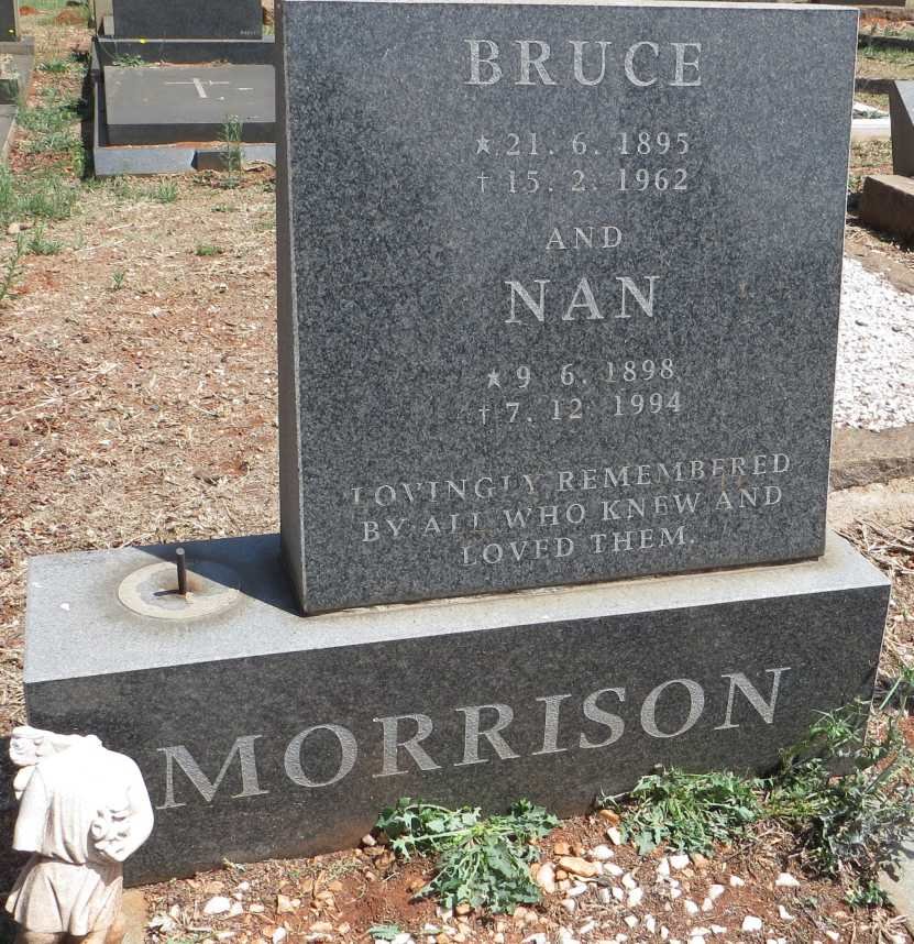 MORRISON Bruce 1895-1962 &amp; Nan 1898-1994