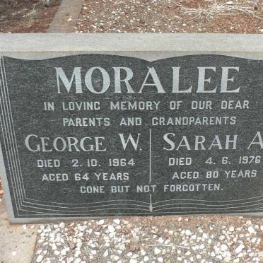 MORALEE George W. -1964 &amp; Sarah A. -1976
