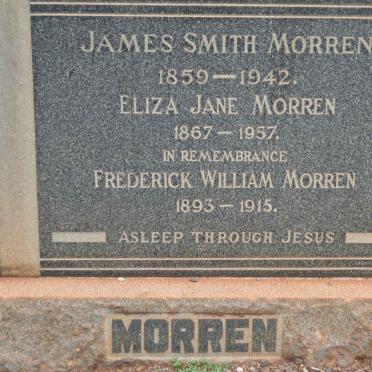 MORREN James Smith 1859-1942 :: MORREN Eliza Jane 1867-1957 :: MORREN Frederick William 1893-1915