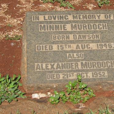 MURDOCH Alexander -1952 &amp; Minnie DAWSON -1946