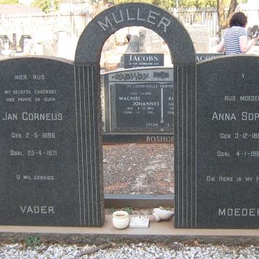 MULLER Jan Cornelis 1898-1971 &amp; Anna Sophia 1896-1981