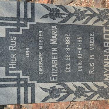 MYNHARDT Elizabeth Maria 1892-1951