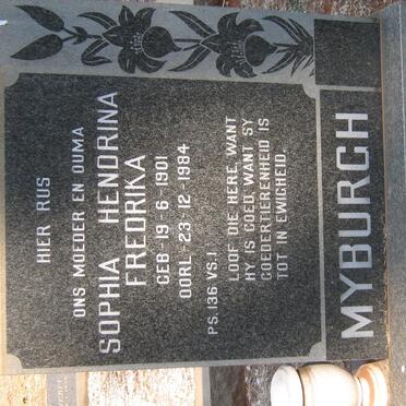 MYBURGH Sophia Hendrina Fredrika 1901-1984