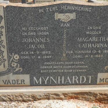 MYNHARDT Johannes Jacob 1862-1957 &amp; Magaretha Catharina nee FERREIRA 1869-1963
