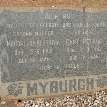 MYBURGH Gert Petrus -1983 &amp; Magdalena Albertha -1963