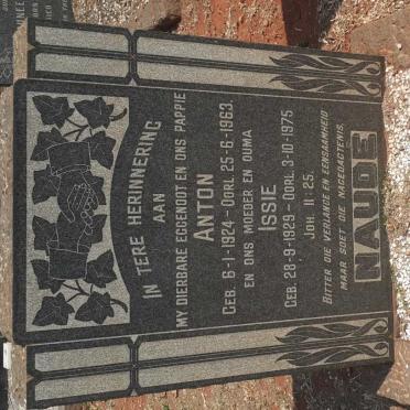 NAUDÉ Anton 1924-1963 &amp; Issie 1929-1975