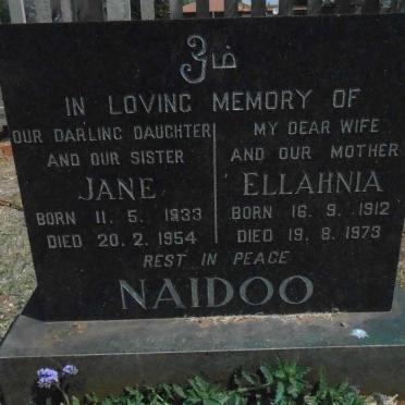 NAIDOO Ellahnia 1912-1973 :: NAIDOO Jane 1933-1954