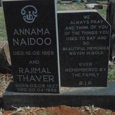NAIDOO Annama -1968 :: THAVER Rajimal 1927-1988