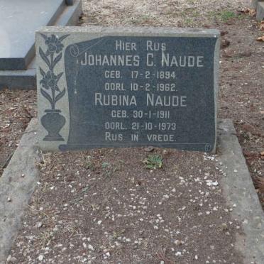 NAUDE Johannes C. 1894-1962 &amp; Rubina 1911-1973