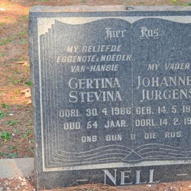 NELL Johannes Jurgens 1909-1970 &amp; Gertina Stevina -1966