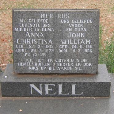 NELL John William 1911-1996 &amp; Anna Christina 1912-1979