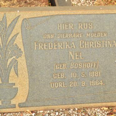 NEL Frederika Christina nee BOSHOFF 1881-1964