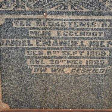 NIEMAND Daniel Emanuel 1888-1925