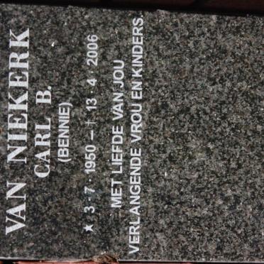 NIEKERK Carl B., van 1950-2006