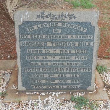 NILE Richard Thomas 1891-1930 &amp; Hester Cornelia POTGIETER 1907-1965