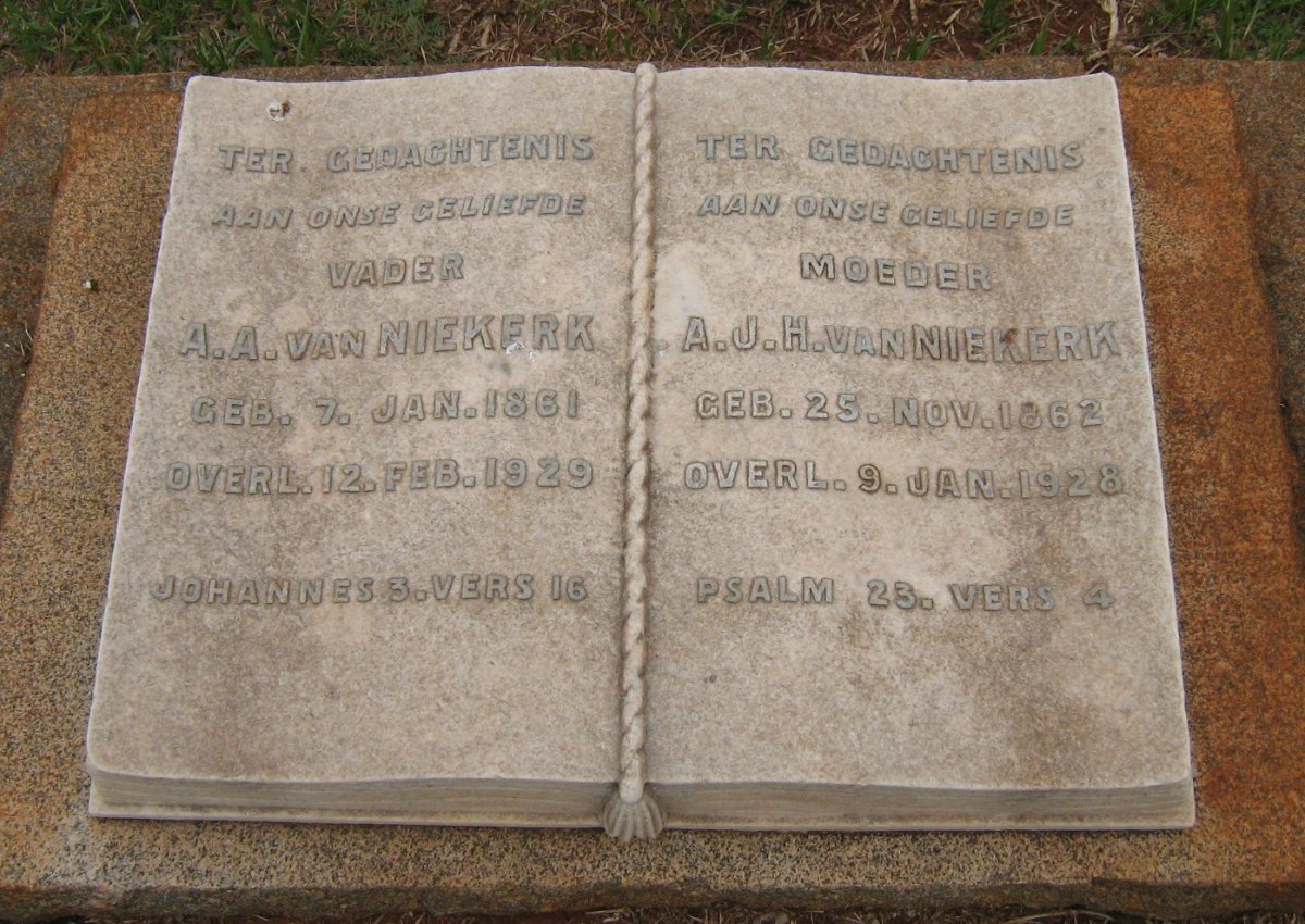 NIEKERK A.A., van 1861-1929 &amp; A.J.H. 1862-1928