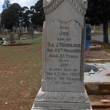 NICHOLSON Jim -1927 :: NICHOLSON Joe -1919 :: NICHOLSON Jack -1933