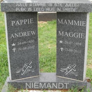 NIEMANDT Andrew 1930-2002 &amp; Maggie 1939-2011