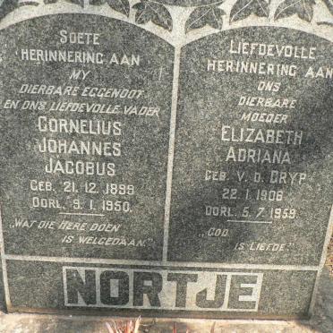 NORTJE Cornelius Johannes Jacobus 1899-1950 &amp; Elizabeth Adriana V.D. GRYP 1906-1959