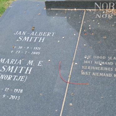 SMITH Jan-Albert 1921-2005 &amp; Maria M.E. NORTJE 1928-2013