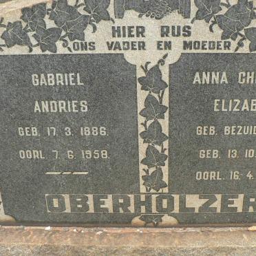 OBERHOLZER Gabriel Andries 1886-1958 &amp; Anna Christina Elizabeth BEZUIDENHOUT 1887-1956