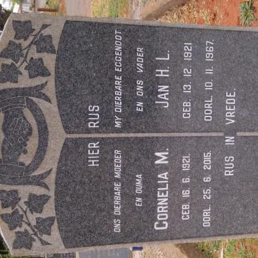 OBERHOLZER Jan H.L. 1921-1967 &amp; Cornelia M. 1921-2015
