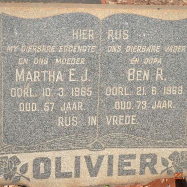 OLIVIER Ben R. -1969 &amp; Martha E.J. -1965