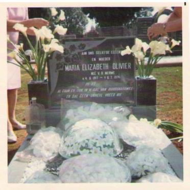 OLIVIER Maria Elizabeth Olivier nee VD MERWE 1917-1974