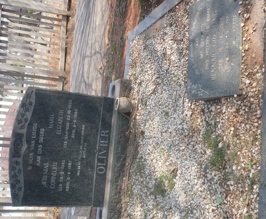 OLIVIER Jeremias Cornelius 1882-1957 &amp; Maria Elizabeth SAAYMAN 1883-1950 :: GREYLING Hennah 1925-1981