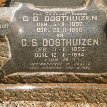 OOSTHUIZEN G.D. 1897-1960 &amp; C.S. 1893-1984