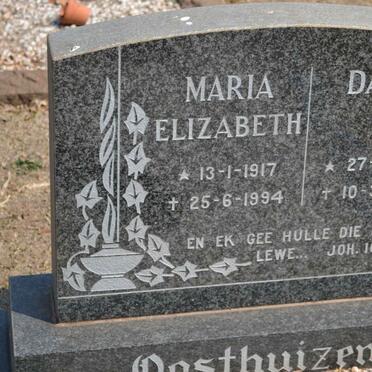 OOSTHUIZEN David 1920-2004 &amp; Maria Elizabeth 1917-1994