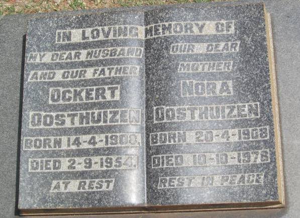 OOSTHUIZEN Ockert 1908-1954 &amp; Nora 1908-1978